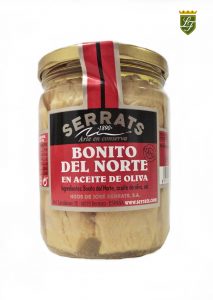 ALT="tarro lomos de bonito en aceite de oliva 400 gramos SERRATS"